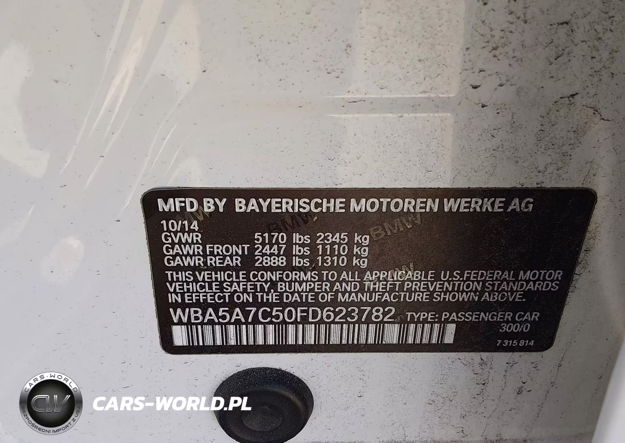 2015 BMW 528I xDrive VIN:WBA5A7C50FD623782 - 9