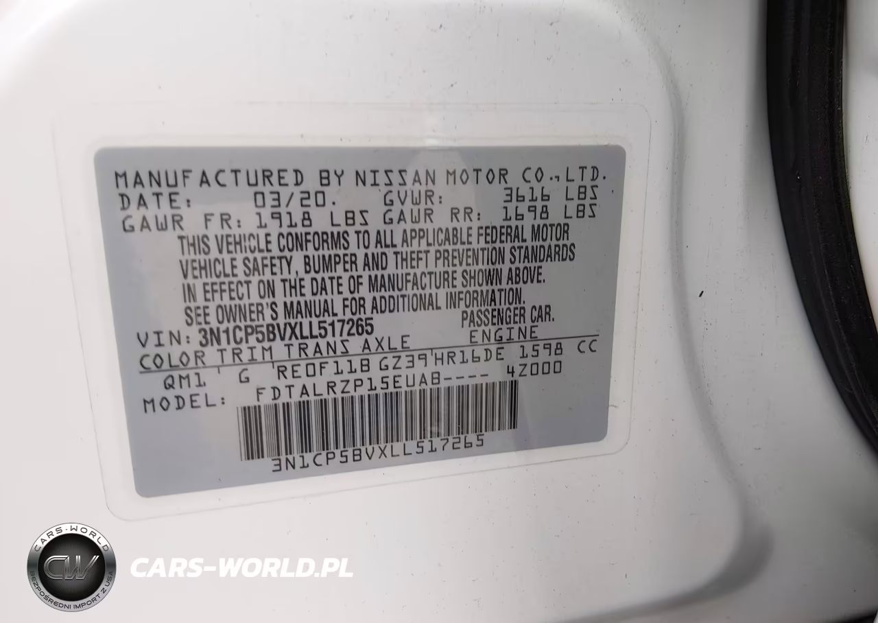 2020 Nissan Kicks S Xtronic Cvt VIN:3N1CP5BVXLL517265 - 9