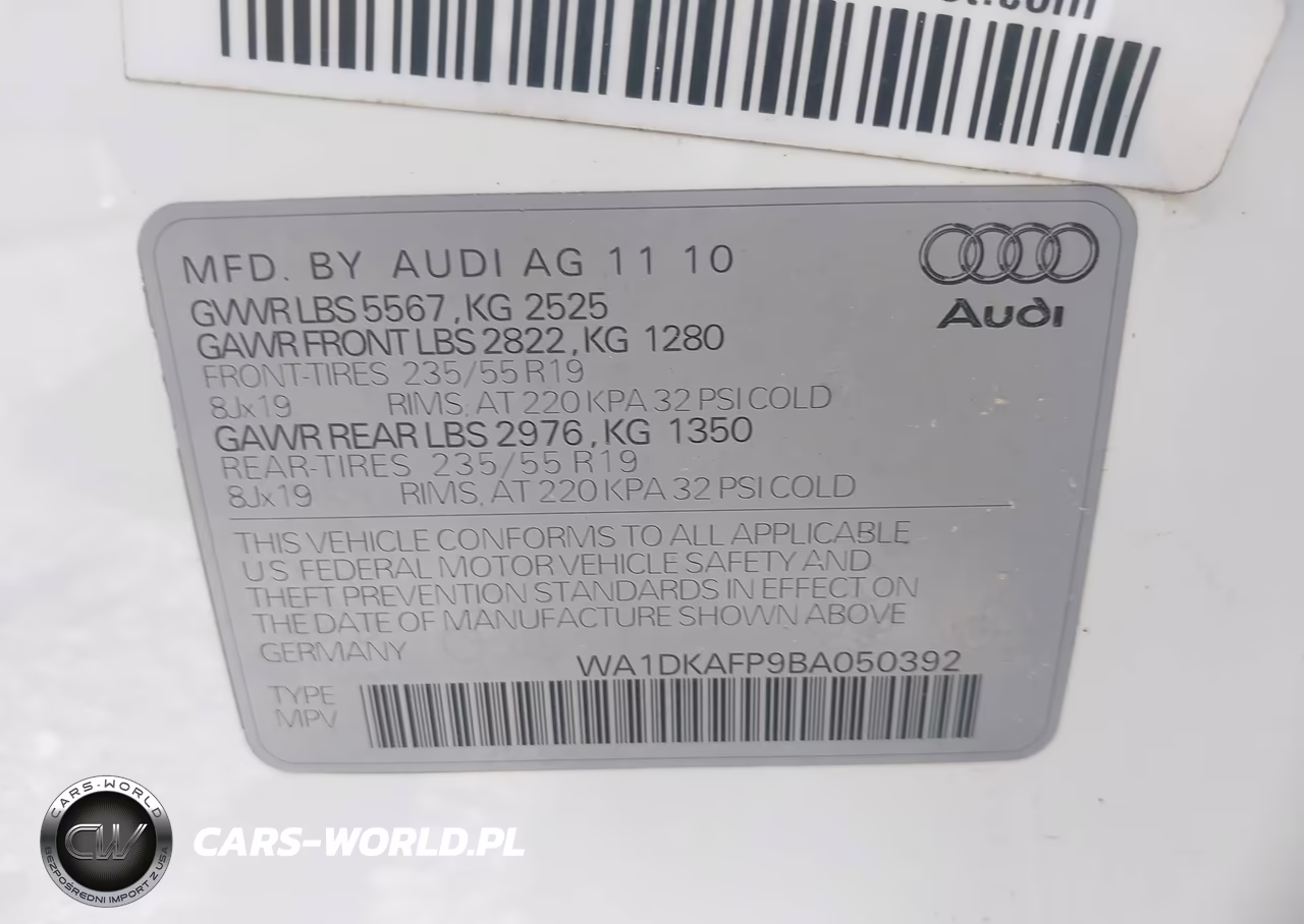 2011 Audi Q5 3.2 Premium Plus VIN:WA1DKAFP9BA050392 - 9
