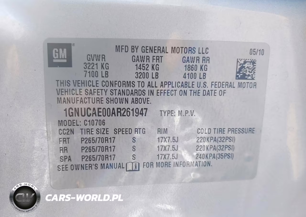 2010 Chevrolet Tahoe Ls VIN:1GNUCAE00AR261947 - 9