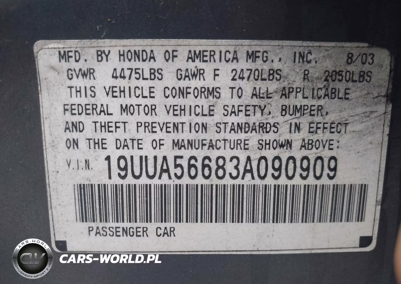 2003 Acura Tl 3.2 VIN:19UUA56683A090909 - 9