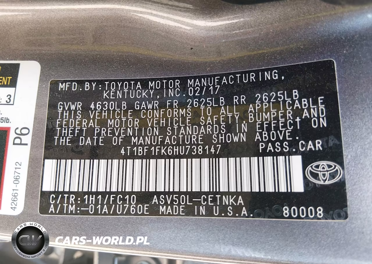 2017 Toyota Camry Le VIN:4T1BF1FK6HU738147 - 9
