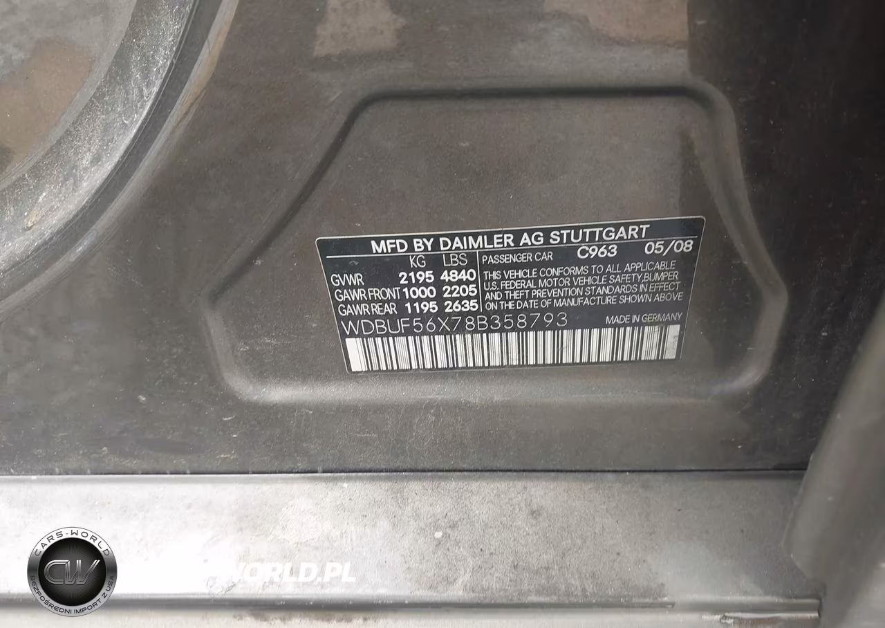 2008 Mercedes-Benz E 350 VIN:WDBUF56X78B358793 - 9