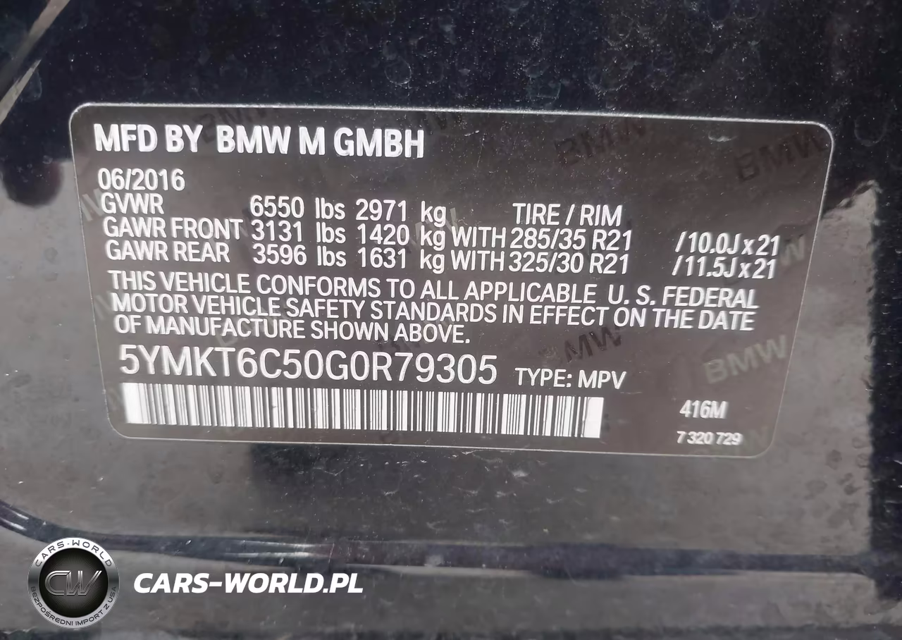 2016 BMW X5 M VIN:5YMKT6C50G0R79305 - 9