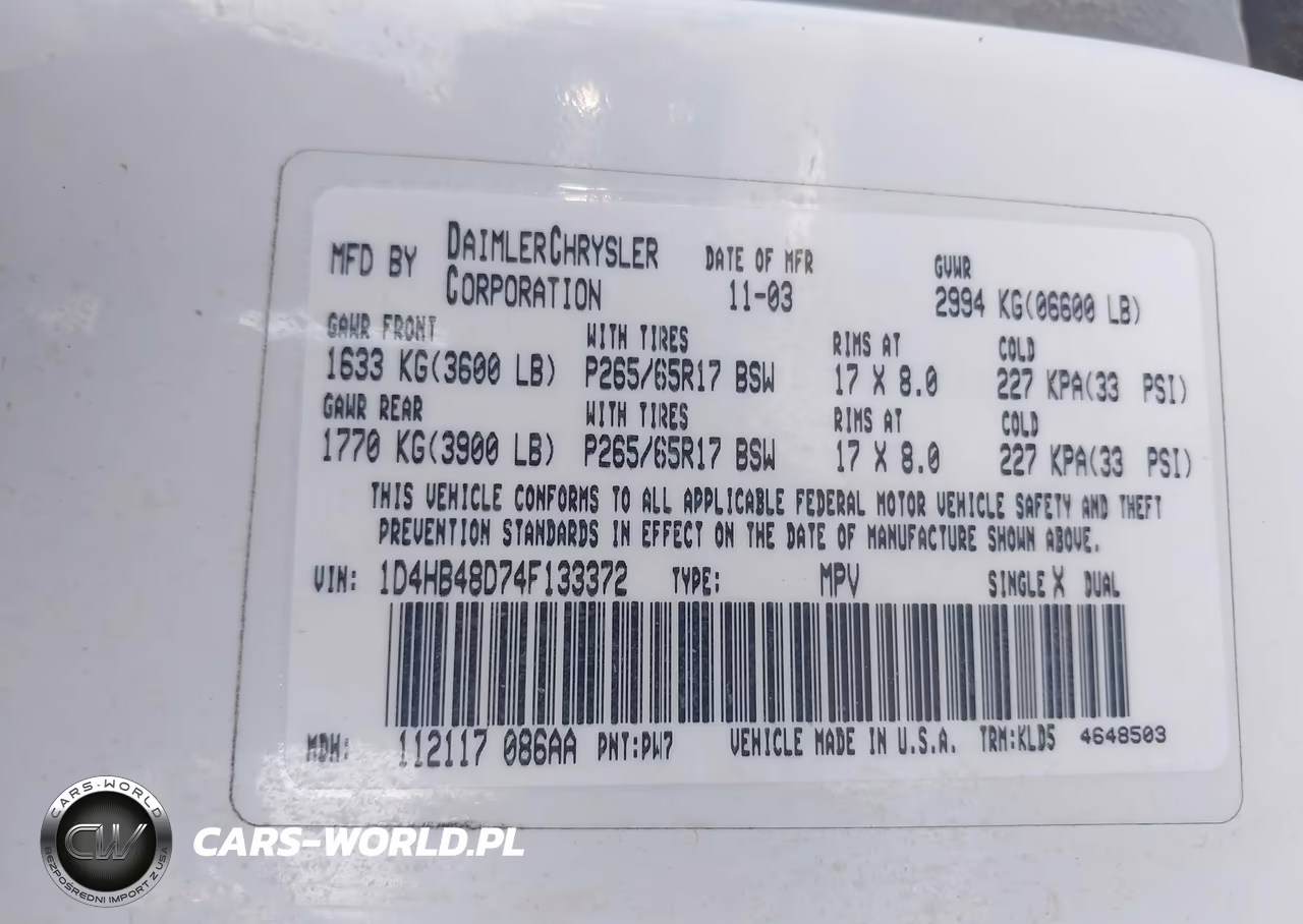 2004 Dodge Durango Slt VIN:1D4HB48D74F133372 - 9