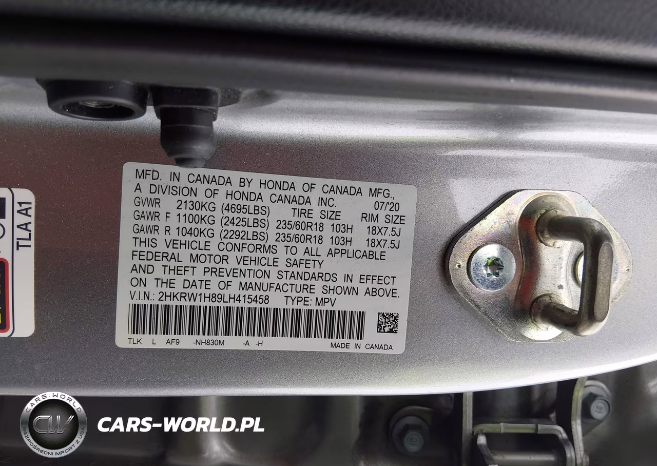 2020 Honda Cr-V 2Wd Ex-L VIN:2HKRW1H89LH415458 - 9