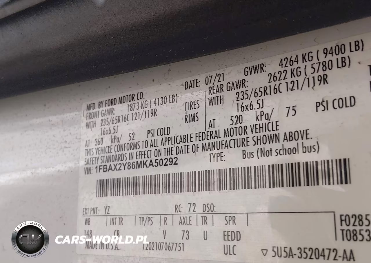 2021 Ford Transit-350 Passenger Van Xlt VIN:1FBAX2Y86MKA50292 - 9