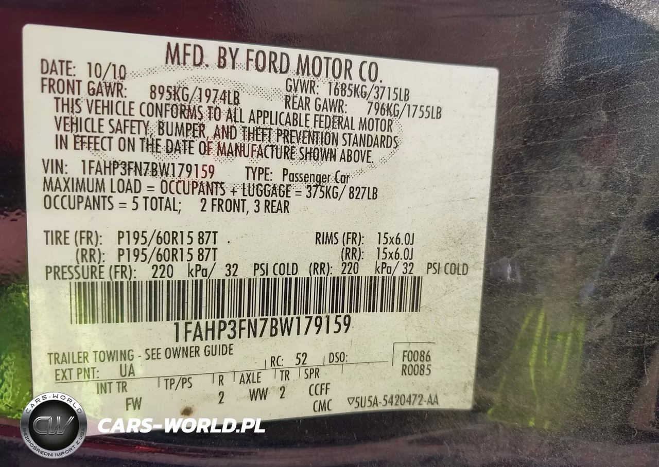 2011 Ford Focus Se VIN:1FAHP3FN7BW179159 - 9