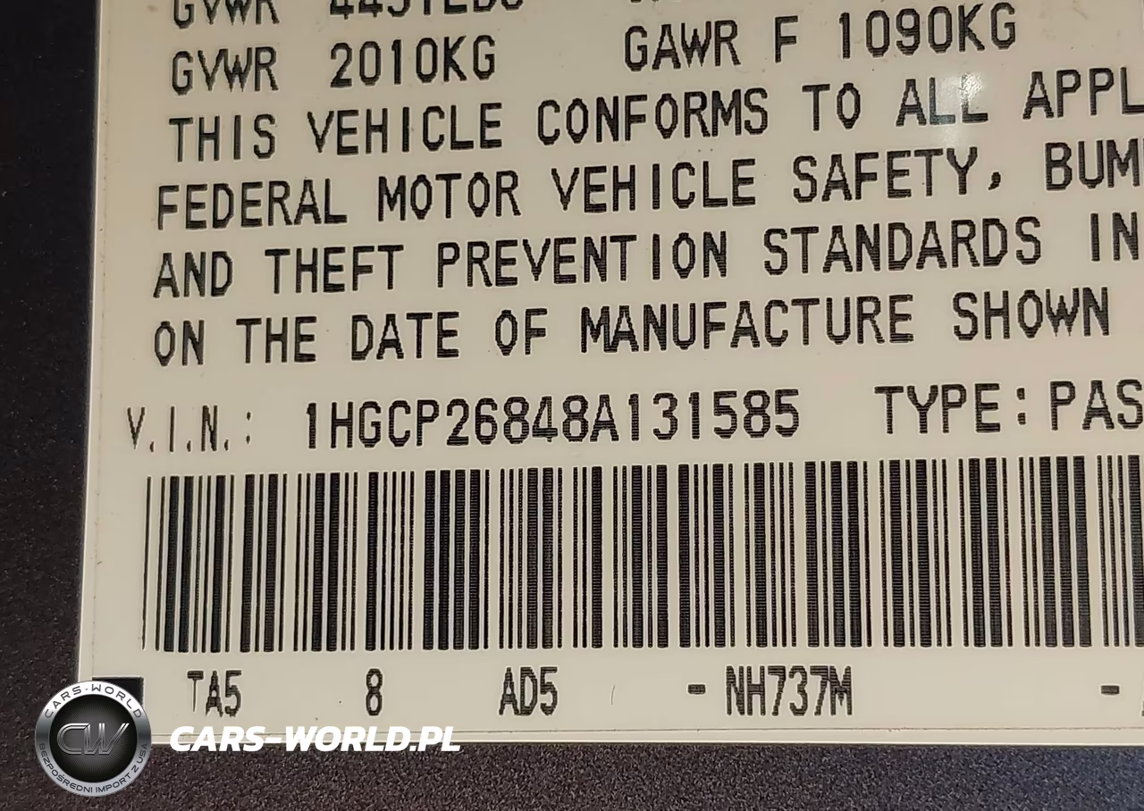 2008 Honda Accord 2.4 Ex-L VIN:1HGCP26848A131585 - 9