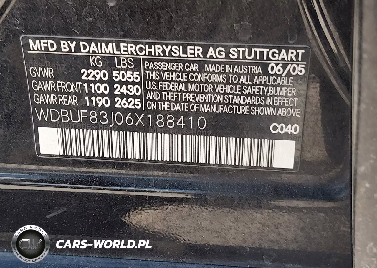 2006 Mercedes-Benz E 500 4Matic VIN:WDBUF83J06X188410 - 9