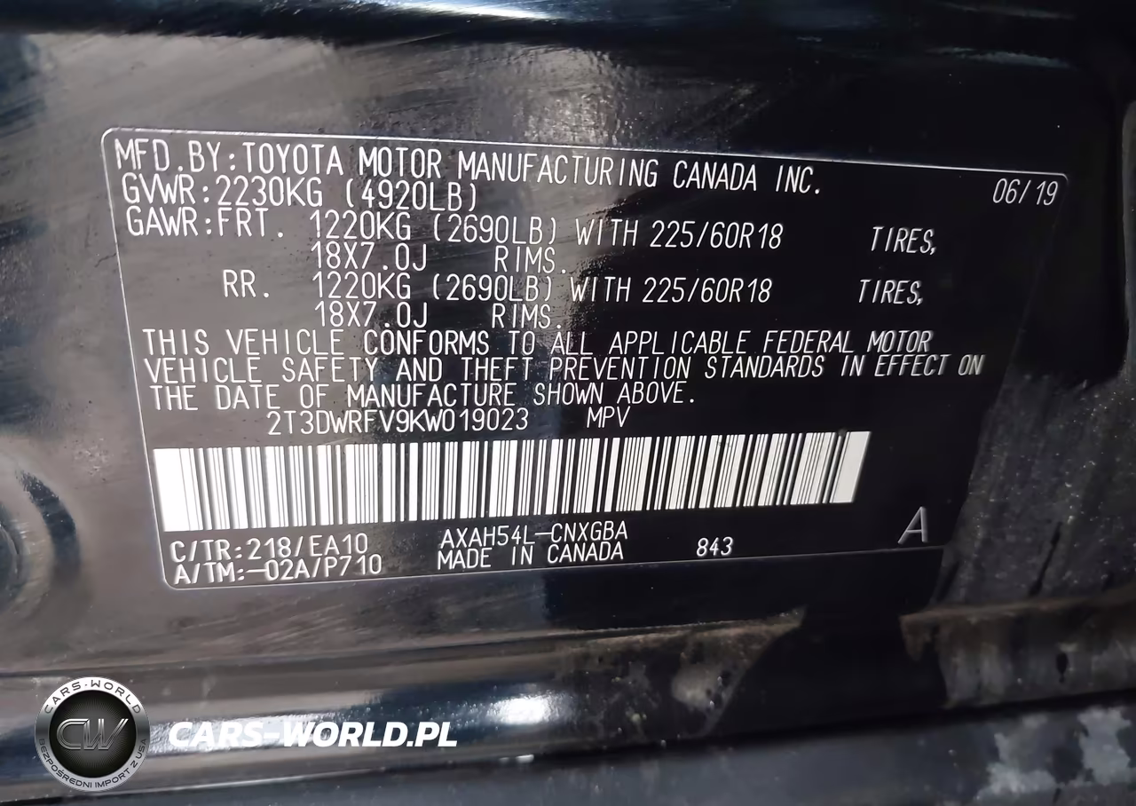 2019 Toyota Rav4 Hybrid Limited VIN:2T3DWRFV9KW019023 - 9