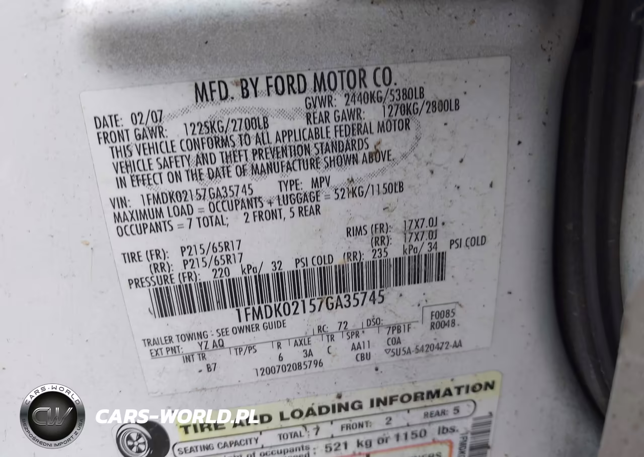 2007 Ford Freestyle Sel VIN:1FMDK02157GA35745 - 9