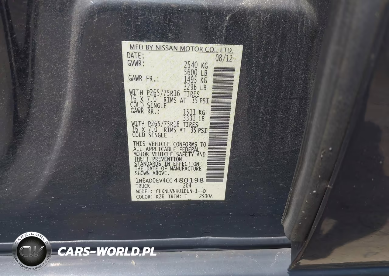 2012 Nissan Frontier Pro-4X VIN:1N6AD0EV4CC480198 - 9