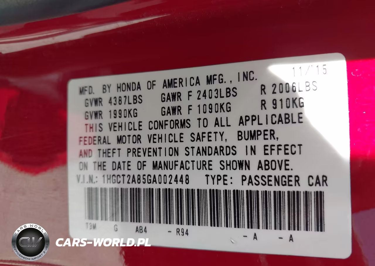 2016 Honda Accord Ex-L V-6 VIN:1HGCT2A85GA002448 - 9