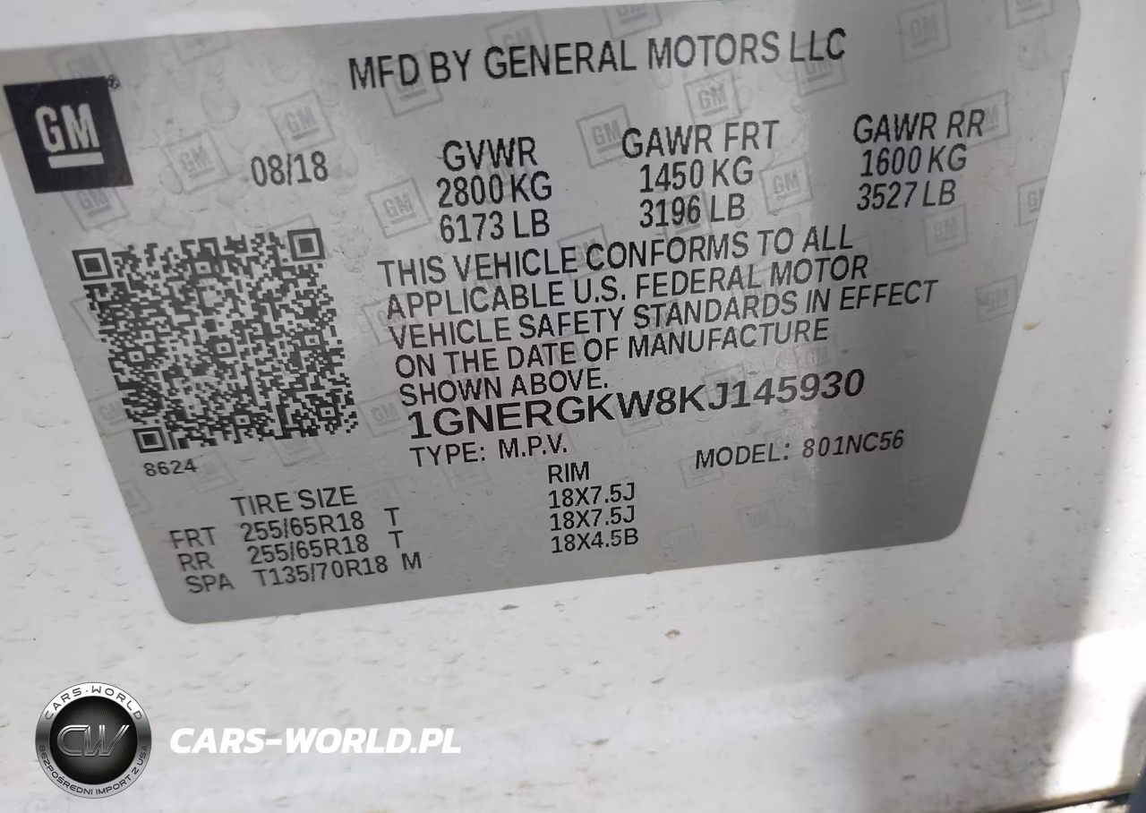 2019 Chevrolet Traverse 1Lt VIN:1GNERGKW8KJ145930 - 9