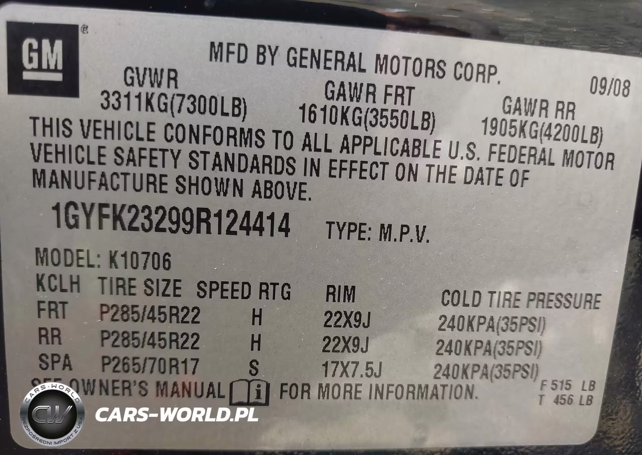2009 Cadillac Escalade Standard VIN:1GYFK23299R124414 - 9