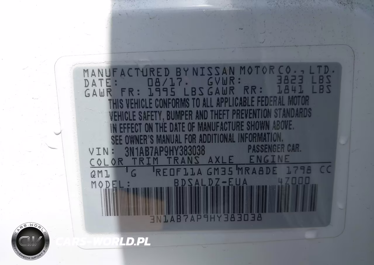2017 Nissan Sentra Sv VIN:3N1AB7AP9HY383038 - 9