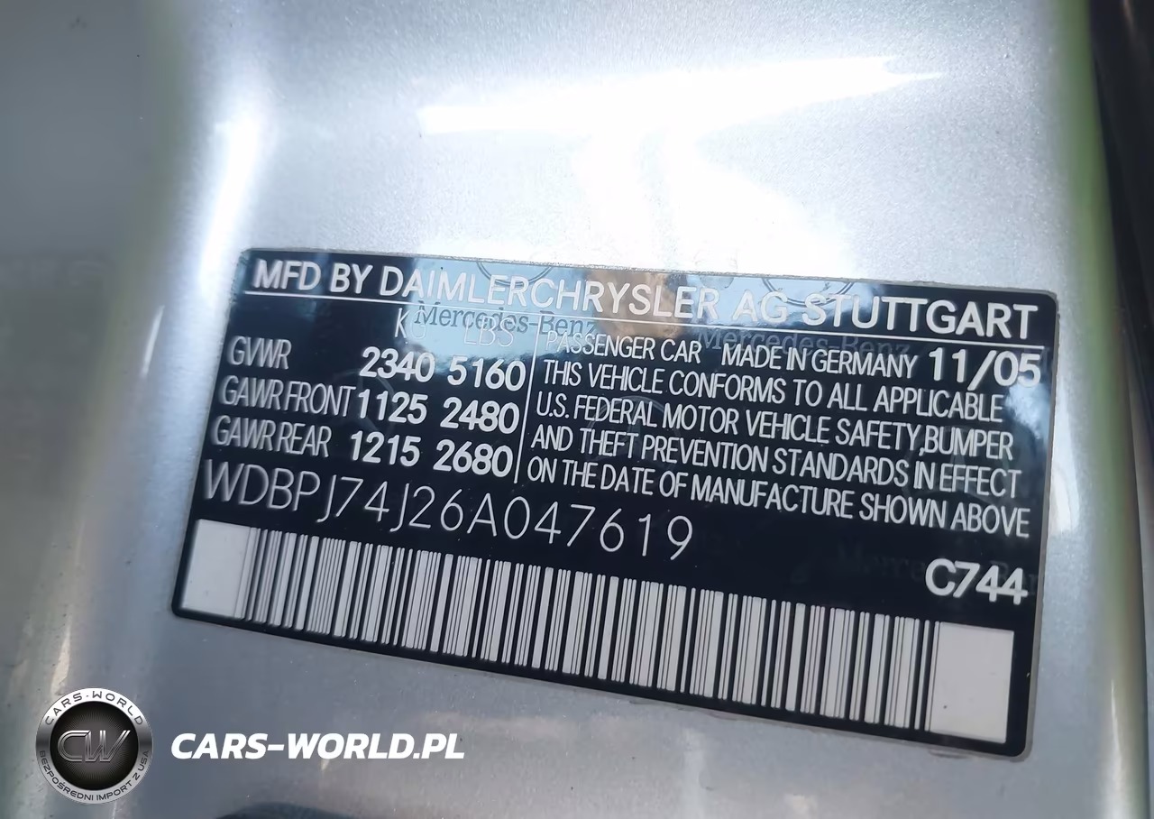 2006 Mercedes-Benz Cl 55 Amg VIN:WDBPJ74J26A047619 - 9