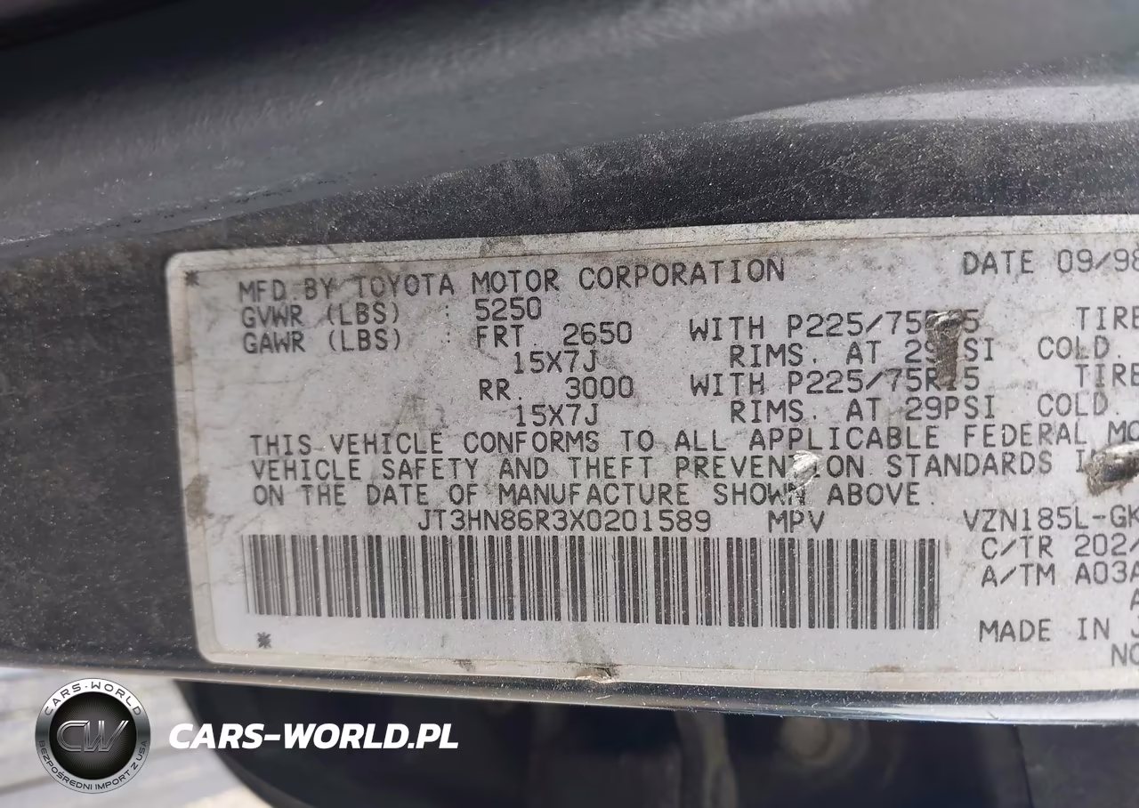 1999 Toyota 4Runner Sr5 V6 VIN:JT3HN86R3X0201589 - 9