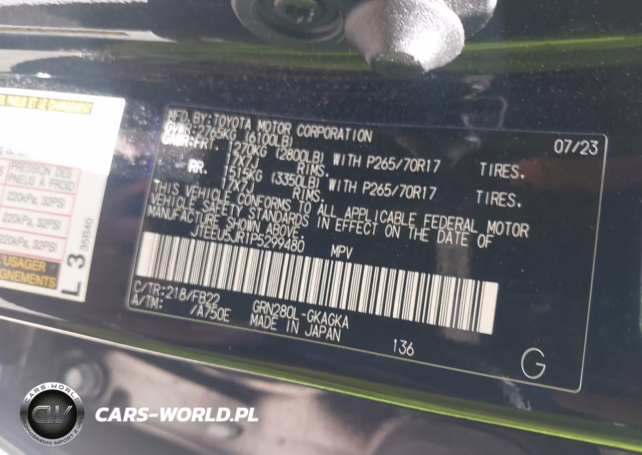 2023 Toyota 4Runner Sr5 VIN:JTEEU5JR1P5299480 - 9