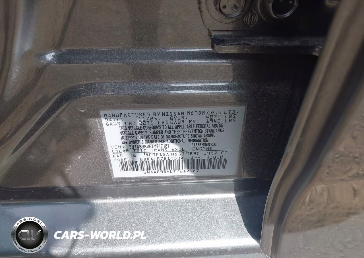2026 Nissan Sentra S VIN:3N1AB9BV6TY217187 - 9