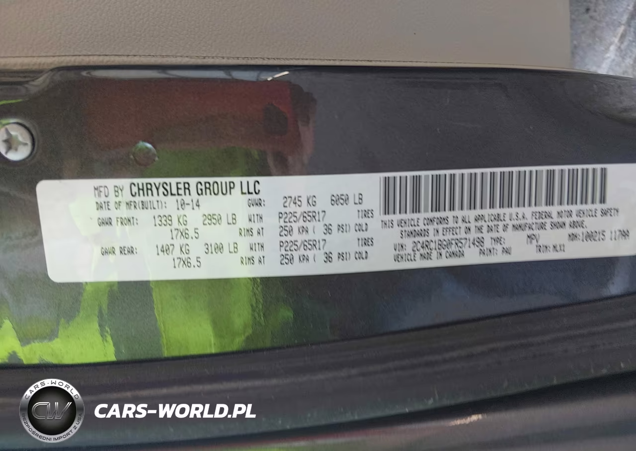2015 Chrysler Town & Country Touring VIN:2C4RC1BG0FR571498 - 9