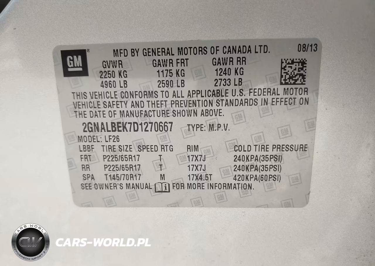 2013 Chevrolet Equinox Ls VIN:2GNALBEK7D1270667 - 9