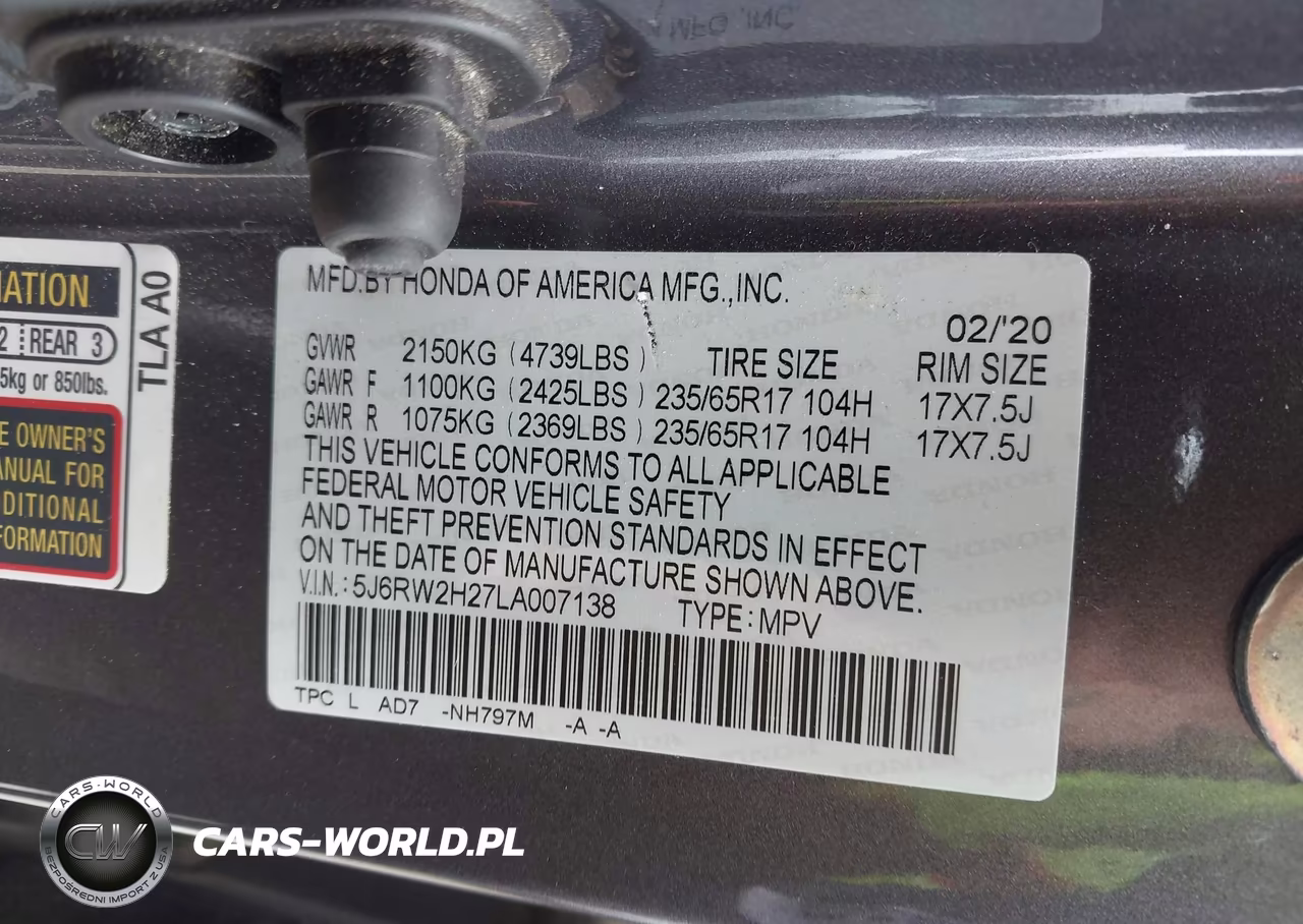 2020 Honda Cr-V Awd Lx VIN:5J6RW2H27LA007138 - 9