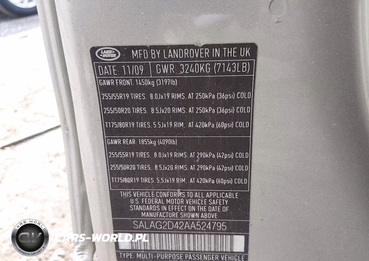 2010 Land Rover Lr4 VIN:SALAG2D42AA524795 - 9