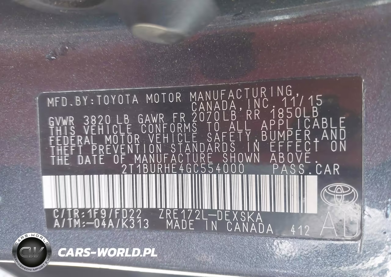 2016 Toyota Corolla S Plus VIN:2T1BURHE4GC554000 - 9