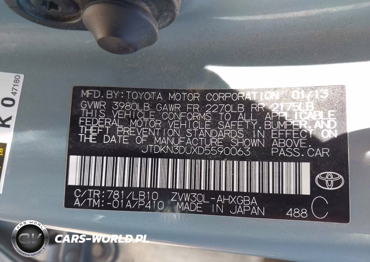 2013 Toyota Prius Five VIN:JTDKN3DUXD5590063 - 9