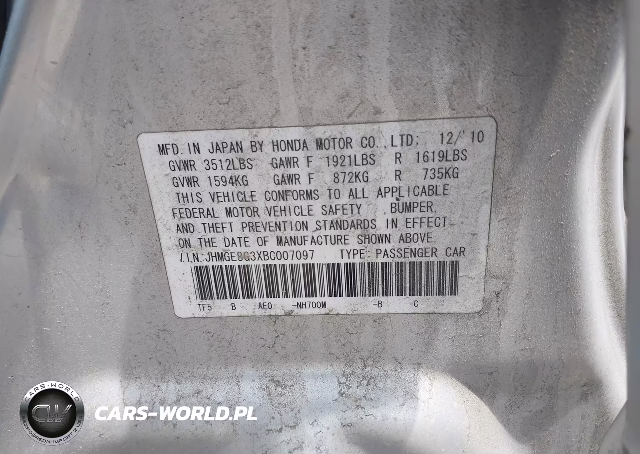 2011 Honda Fit VIN:JHMGE8G3XBC007097 - 9