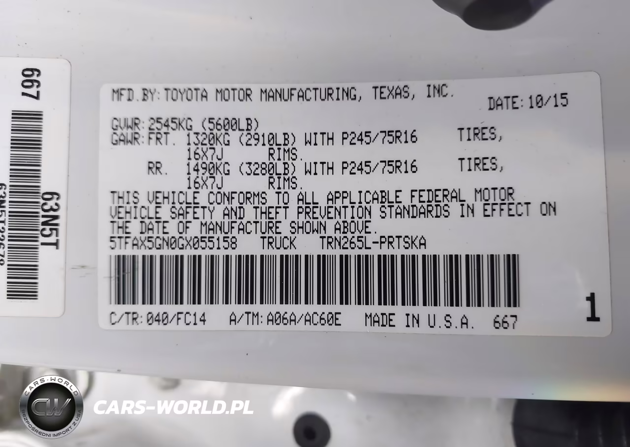2016 Toyota Tacoma Sr5 VIN:5TFAX5GN0GX055158 - 9
