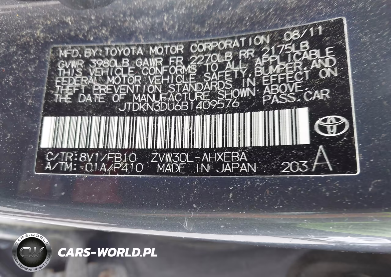 2011 Toyota Prius Three VIN:JTDKN3DU6B1409576 - 9
