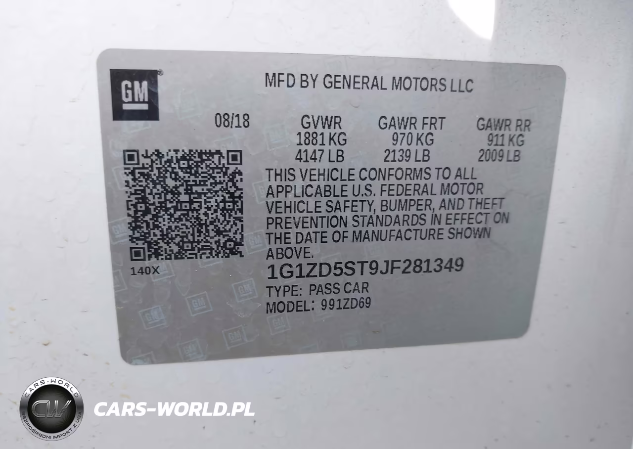 2018 Chevrolet Malibu Lt VIN:1G1ZD5ST9JF281349 - 9