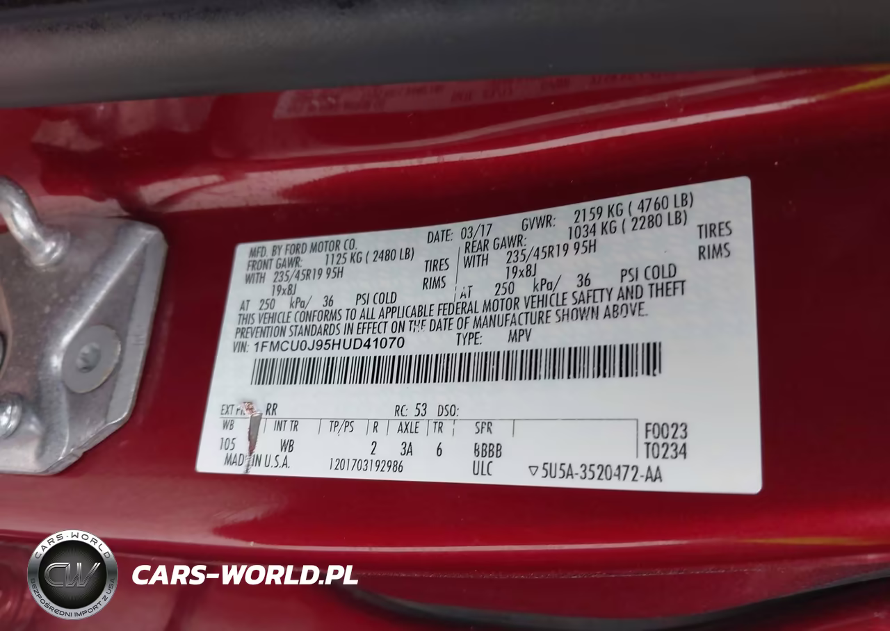 2017 Ford Escape Titanium VIN:1FMCU0J95HUD41070 - 9
