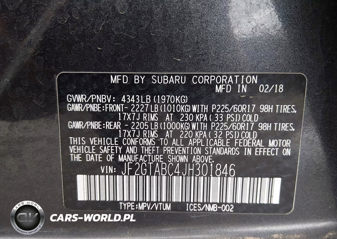 2018 Subaru Crosstrek 2.0I Premium VIN:JF2GTABC4JH301846 - 9