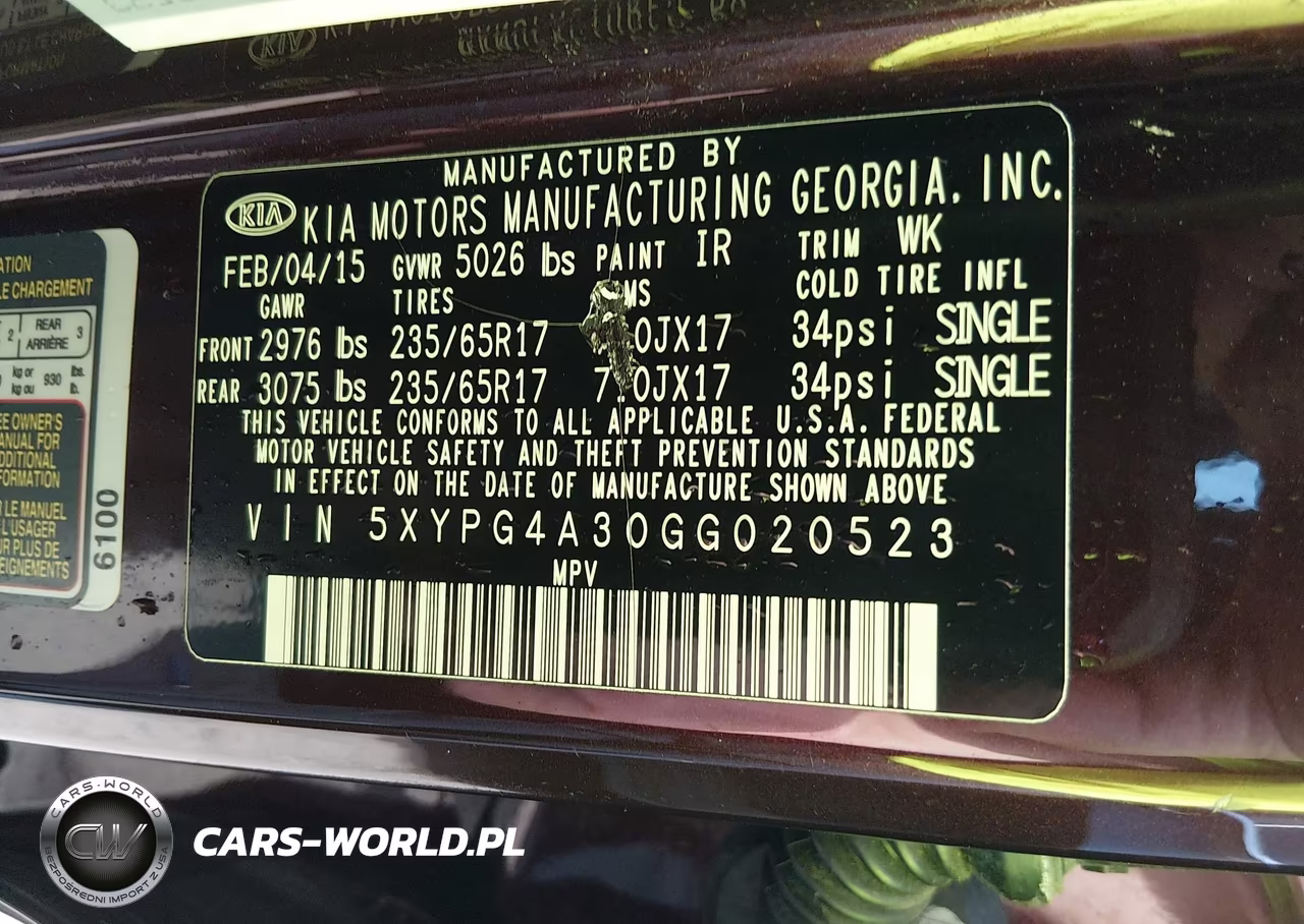 2016 Kia Sorento 2.4L Lx VIN:5XYPG4A30GG020523 - 9