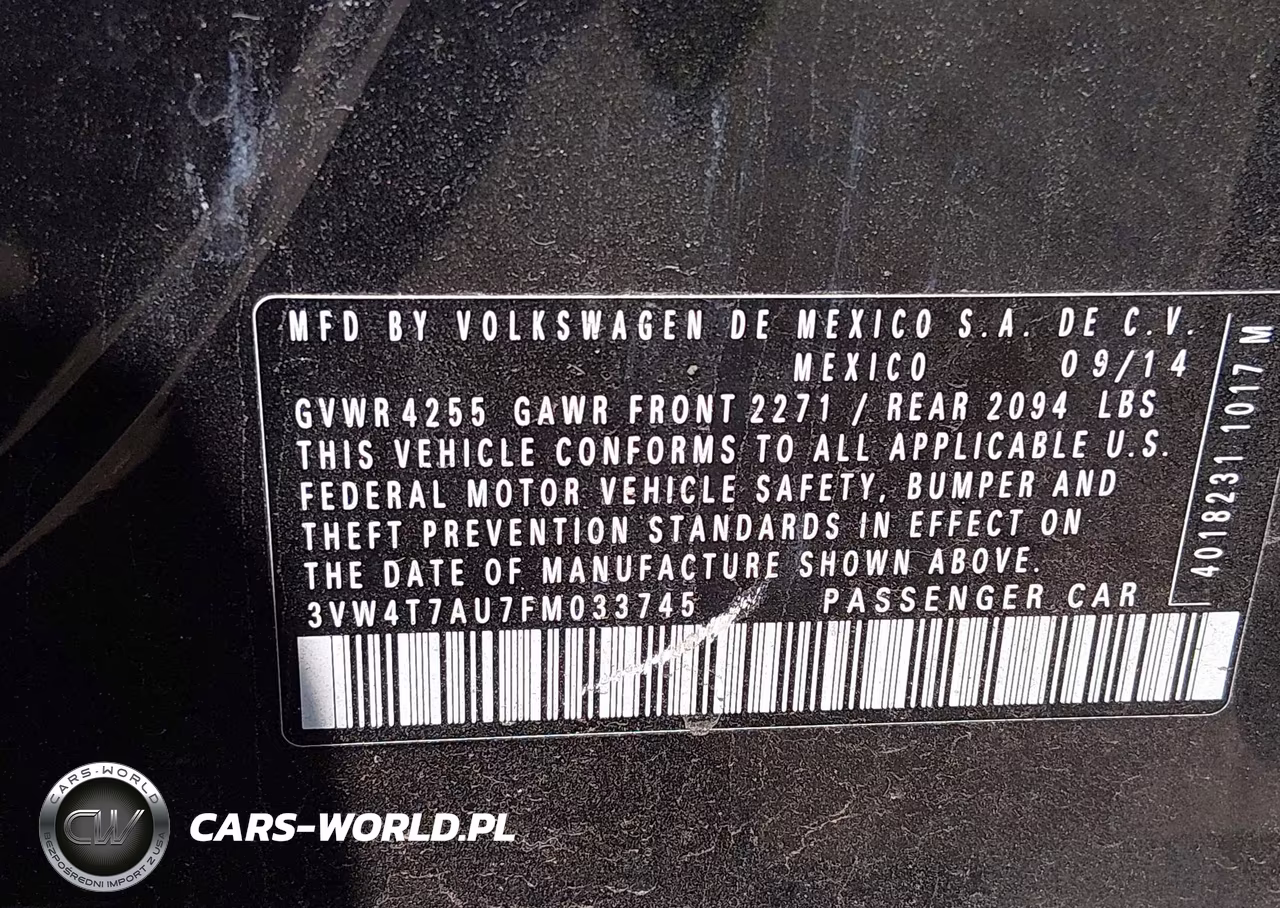 2015 Volkswagen Golf Gti 2.0T Autobahn 4-Door VIN:3VW4T7AU7FM033745 - 9
