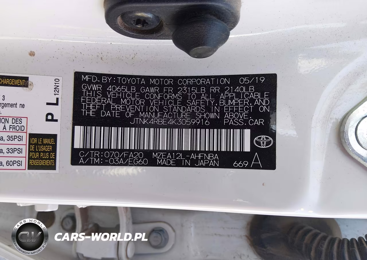 2019 Toyota Corolla Se VIN:JTNK4RBE4K3059916 - 9