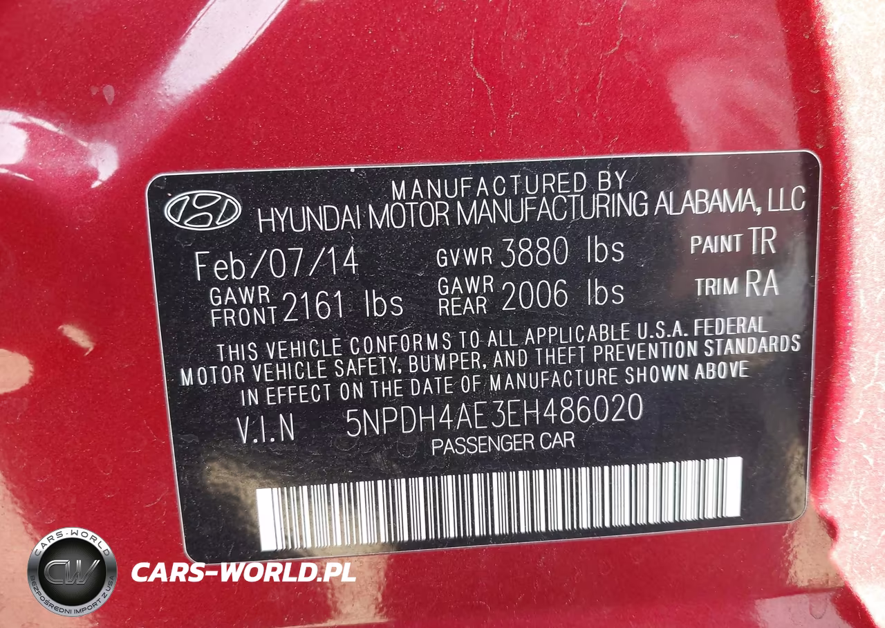 2014 Hyundai Elantra Se VIN:5NPDH4AE3EH486020 - 9