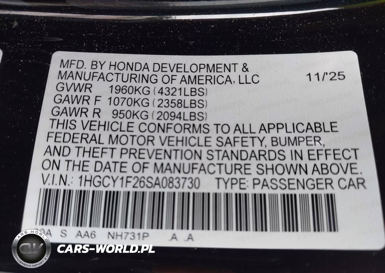 2025 Honda Accord Lx VIN:1HGCY1F26SA083730 - 9