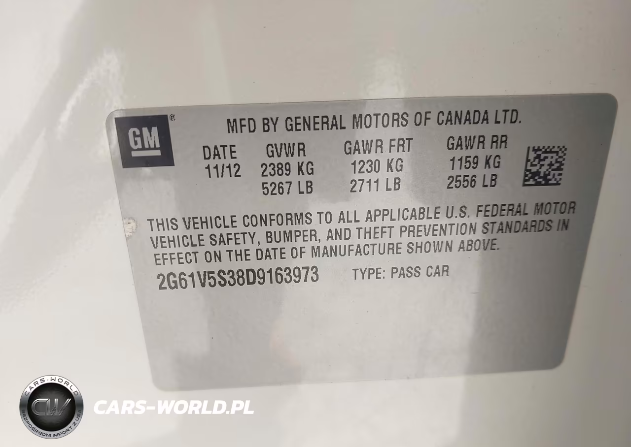 2013 Cadillac Xts Platinum VIN:2G61V5S38D9163973 - 9