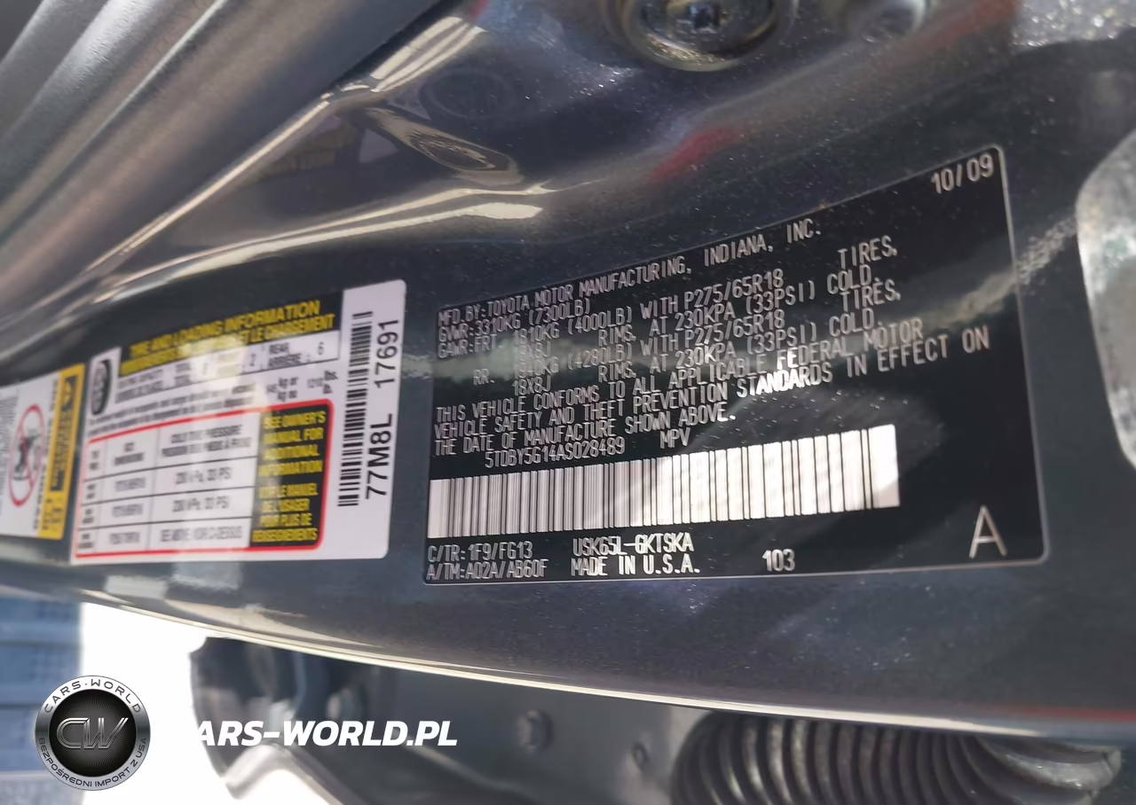 2010 Toyota Sequoia Sr5 5.7L V8 VIN:5TDBY5G14AS028489 - 9