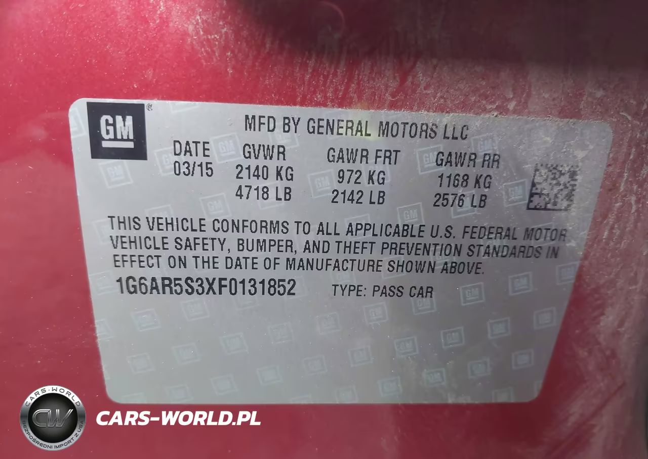2015 Cadillac Cts Luxury VIN:1G6AR5S3XF0131852 - 9