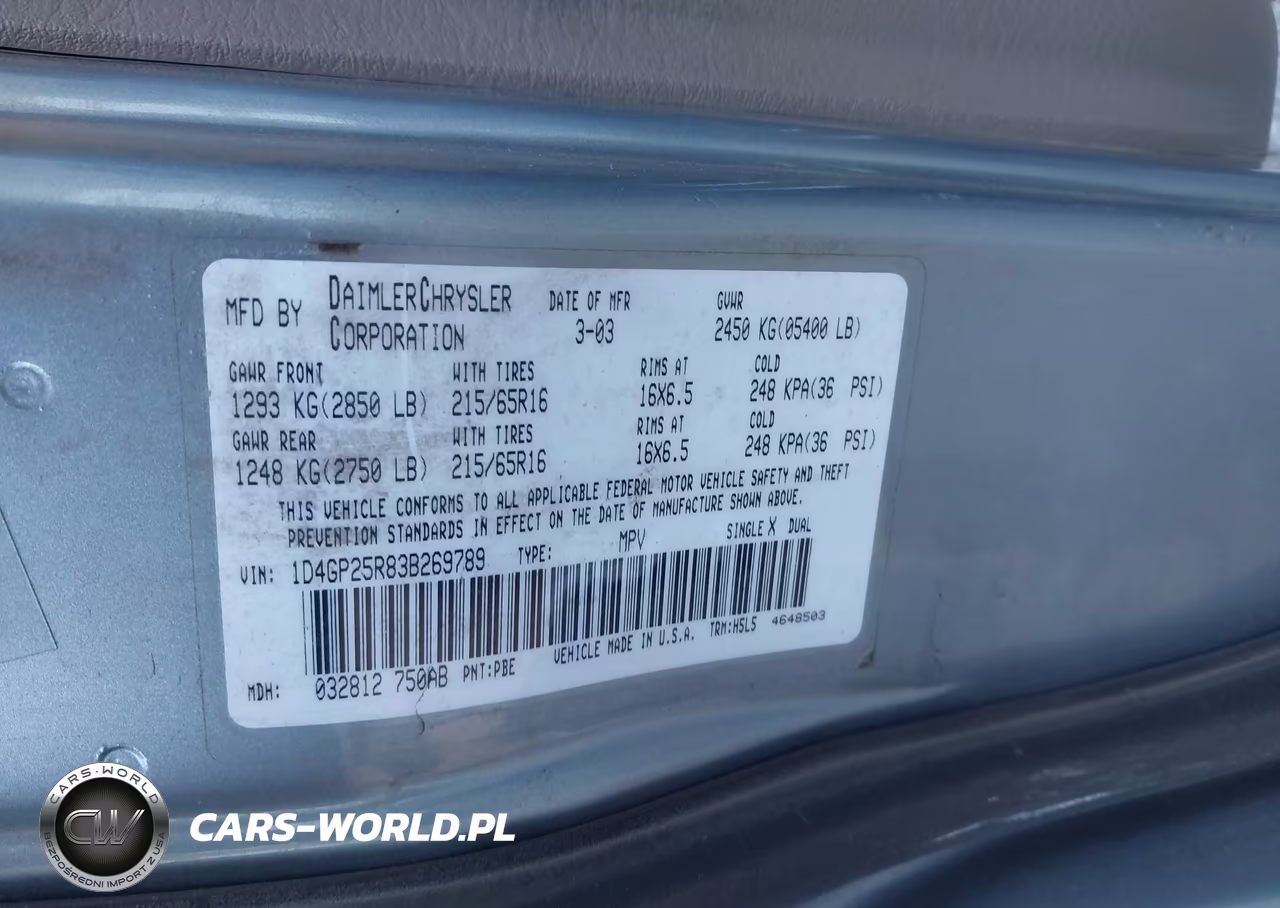 2003 Dodge Caravan Se VIN:1D4GP25R83B269789 - 9