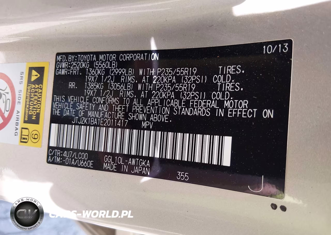 2014 Lexus Rx 350 VIN:JTJZK1BA1E2011417 - 9