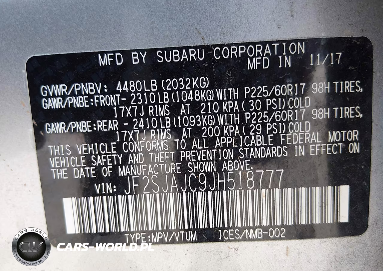 2018 Subaru Forester 2.5I Limited VIN:JF2SJAJC9JH518777 - 9