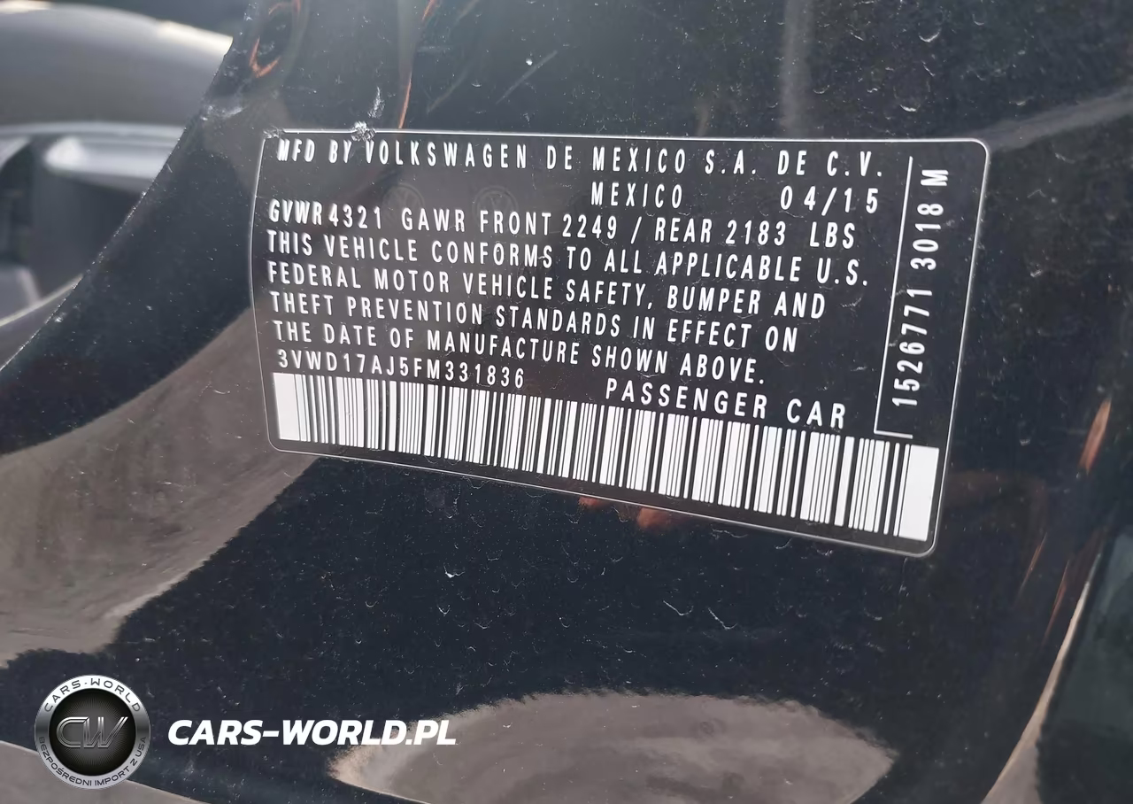 2015 Volkswagen Jetta 1.8T Se VIN:3VWD17AJ5FM331836 - 9
