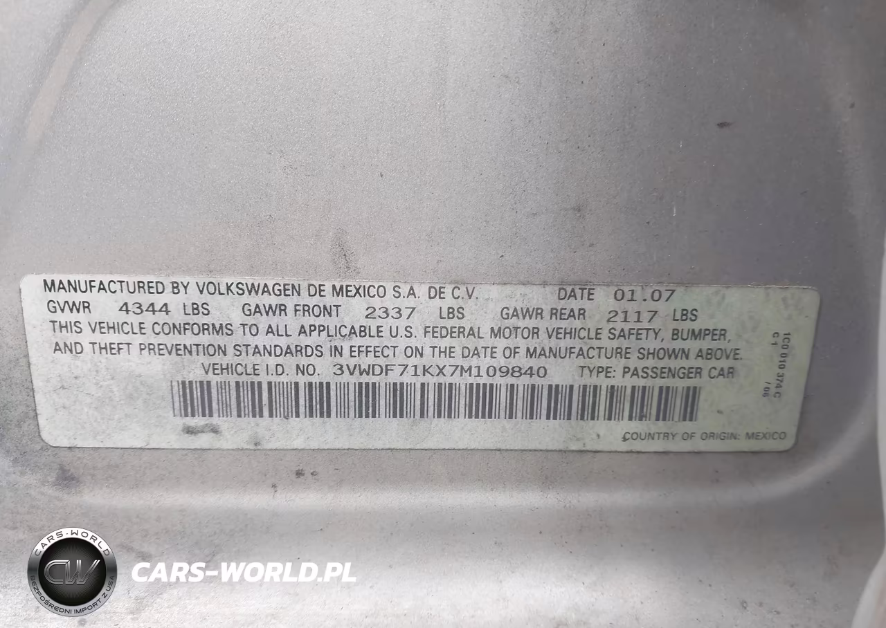 2007 Volkswagen Jetta 2.5 VIN:3VWDF71KX7M109840 - 9